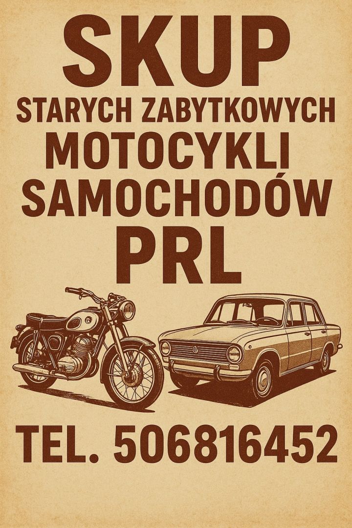 SKUP STARYCH ZABYTKOWYCH MOTOCYKLI MOTOROWERÓW MOTORÓW PRL -CAŁA POLSKA- Białystok - Zdjęcie 1