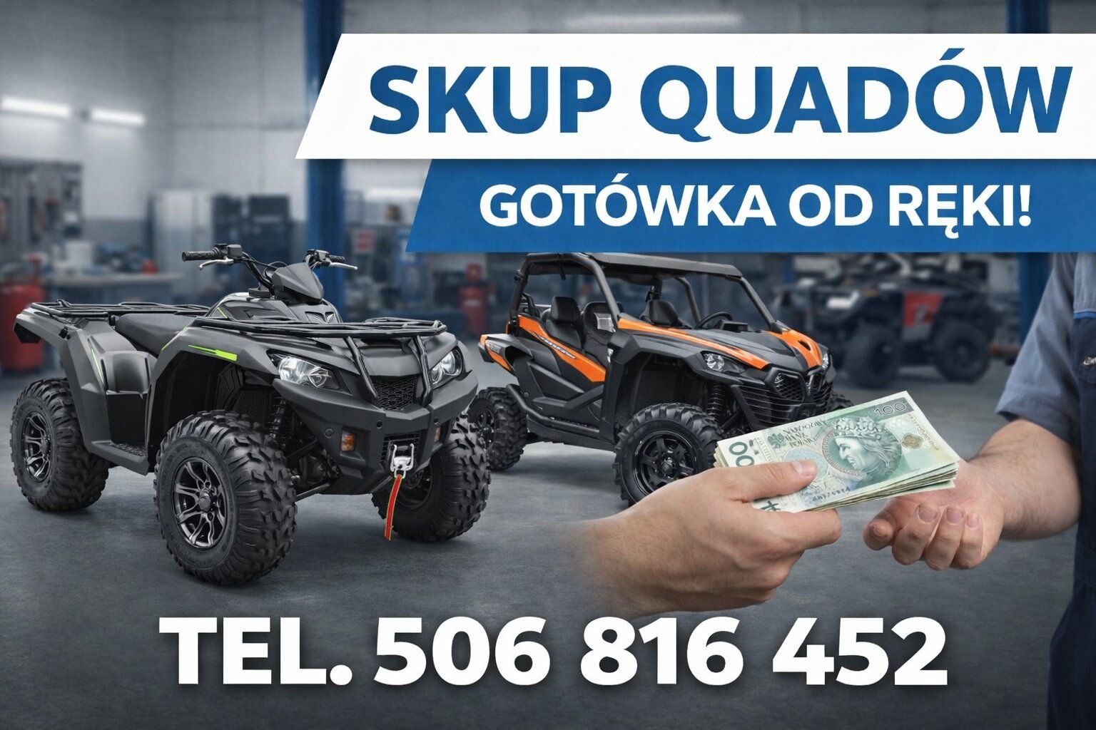 SKUP QUADÓW QUAD QUADY ATV BUGGY SSV -CAŁA POLSKA 24H/7 Białystok - Zdjęcie 1