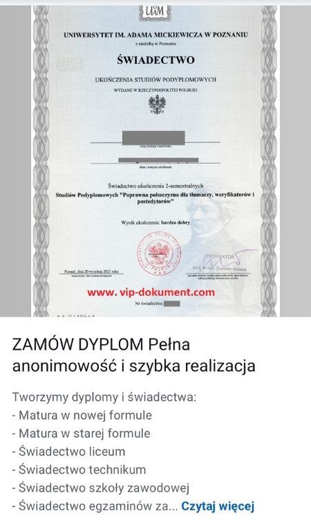 Tu kupisz matury, Tu kupisz dyplom magistra Białystok - Zdjęcie 1