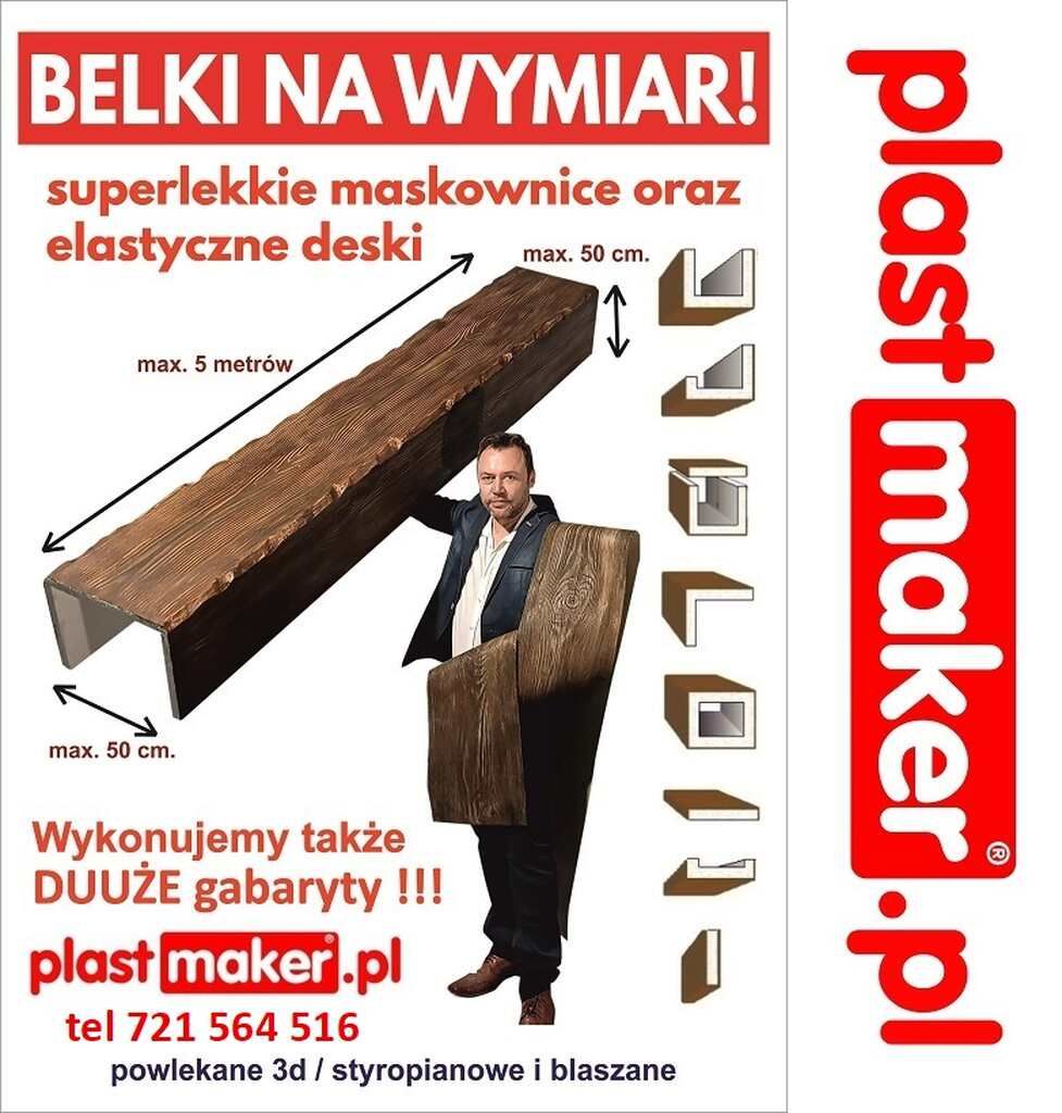 Na wymiar - Maskowanice belki rustykalne styropianowe cały kraj - Zdjęcie 1