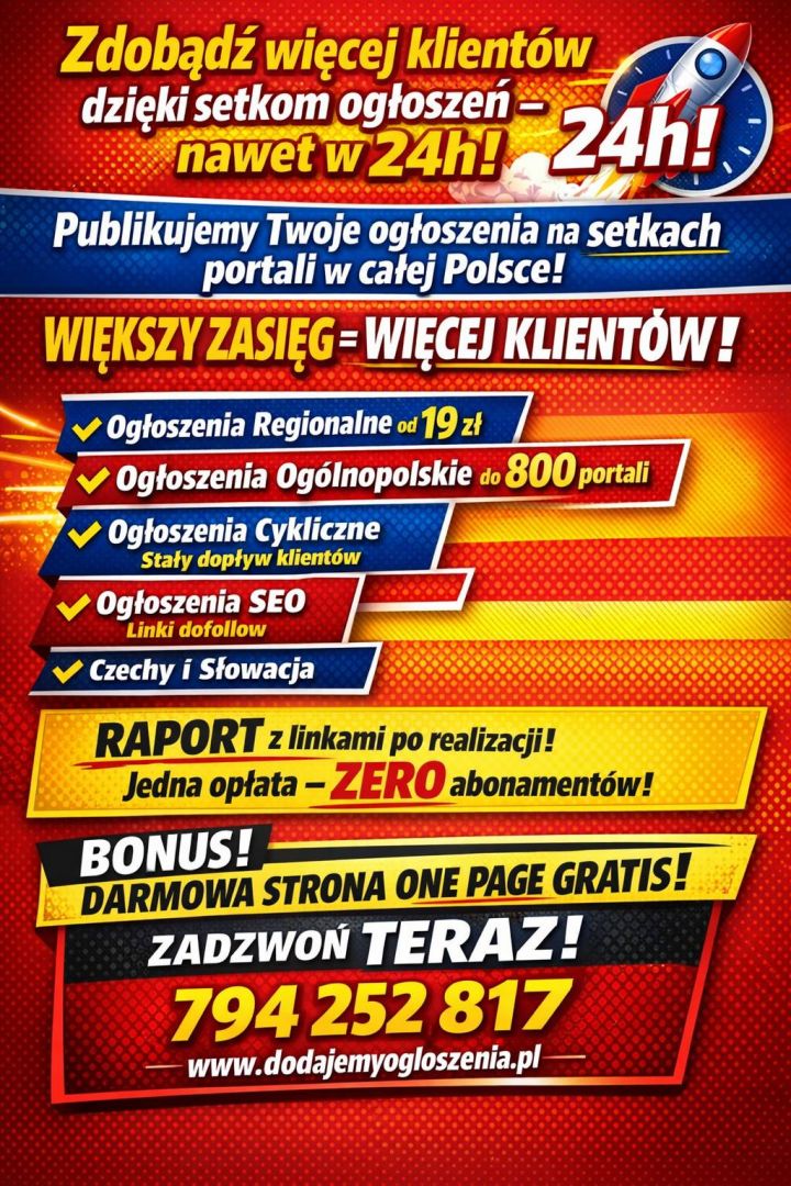 Opublikujemy Twoje ogłoszenie na setkach portali + darmowa strona WWW cała Polska - Zdjęcie 1