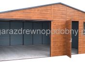Garaż blaszany drewnopodobny 6×5 +1m wiaty